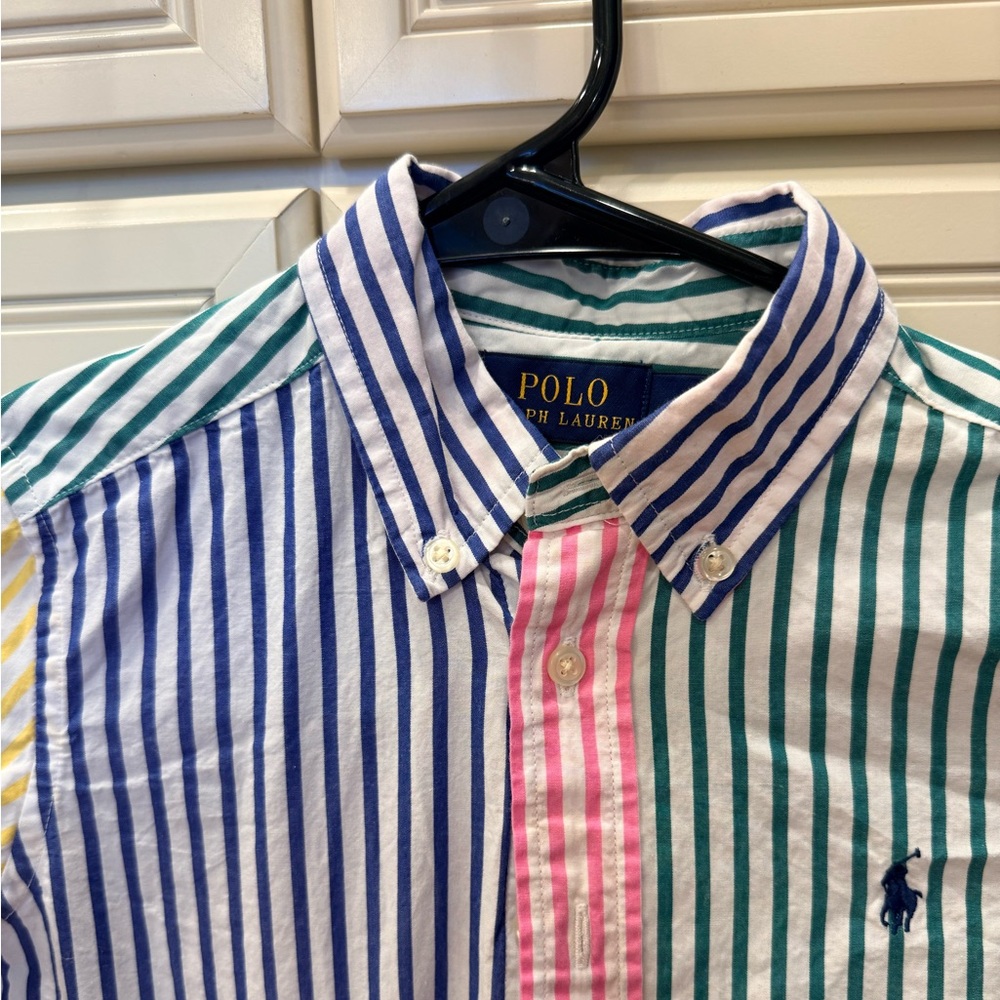 Ralph Lauren Striped Cotton Poplin Fun Button-down Shirt - Picture 3 of 8